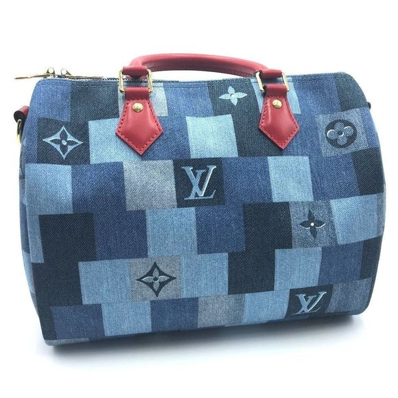Louis Vuitton Monogram Denim Speedy Bandouliere 30 Shoulder Bag - Picture 3 of 8